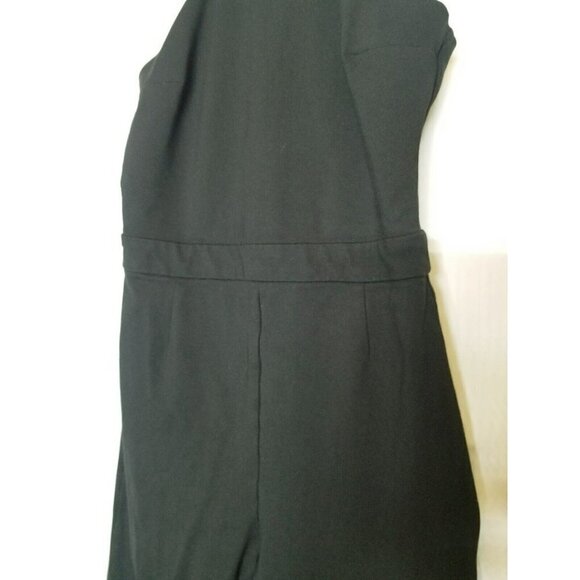 guess jumpsuit women Black Small tight bodycon form fitting sleeveless gold zip‎ - Picture 3 of 16